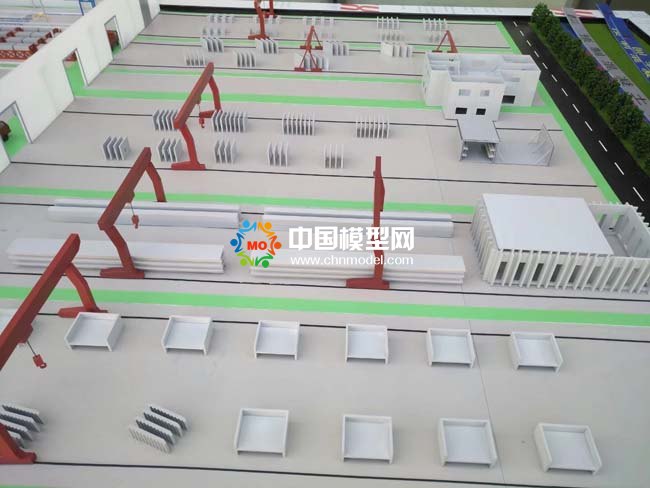混凝土預制件沙盤模型，預制件生產線沙盤模型， 裝配式建筑沙盤模型
