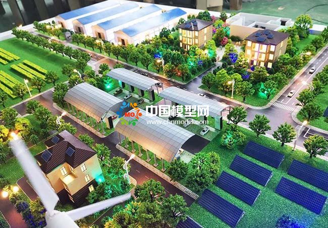 光伏電站應用場景沙盤模型，太陽能光伏屋頂發電沙盤模型